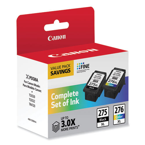 CANON  (PG-275XL/CL-276XL) High-Yield Multipack Ink, Black/Tri-Color - 4981C008