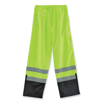 GloWear 8915BK Class E Hi-Vis Rain Pants Black Bottom, 4X-Large, Lime - 25428 C2G
