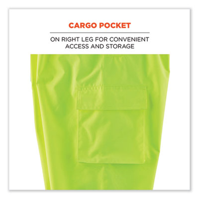 GloWear 8915BK Class E Hi-Vis Rain Pants Black Bottom, 4X-Large, Lime - 25428 C2G