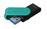Kingston Technology DataTraveler 128GB Portable USB 3.2 Gen 1 Exodia S (Black/Turquoise) - DTXS/128GB