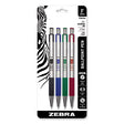 F-301 Ballpoint Pen, Retractable, Fine 0.7 mm, Assorted Ink and Barrel Colors, 4/Pack - 27174 C2G