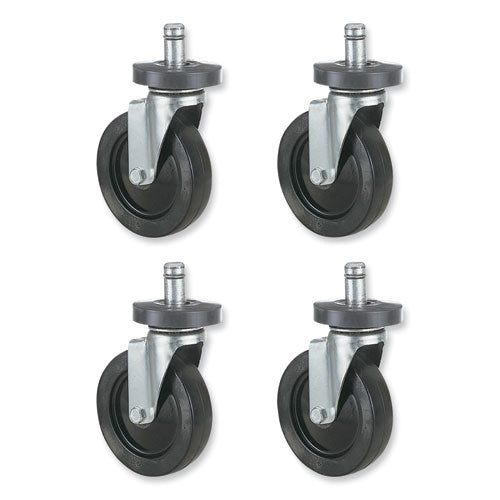 AVERY Caster Kit for Safco Task Master Industrial Shelving Units, Black, 4/Set (2 Locking) - 5283