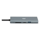 9-in-1 USB Type-C Docking Station, 2 HDMI/3 USB C/SD and TF Slot/RJ45, Gray/Black - AUH-4040
