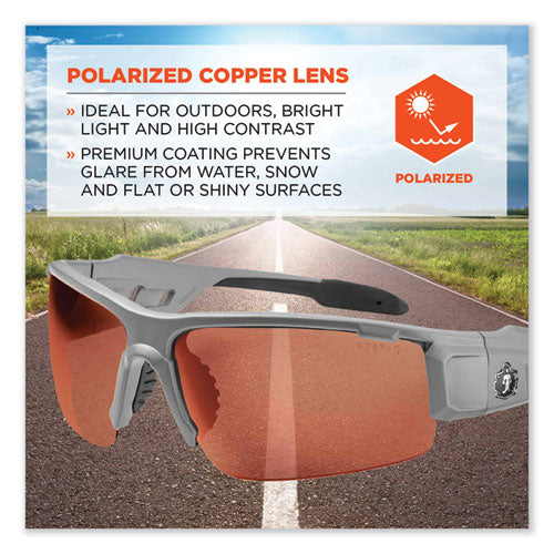 FELLOWES Skullerz Dagr Safety Glasses, Kryptek Highlander Nylon Impact Frame, Polarized Copper Polyc - 52321