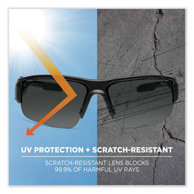 Skullerz Dagr Safety Glasses, Black Half Frame, Smoke Single Anti-Fog Lens - 52033