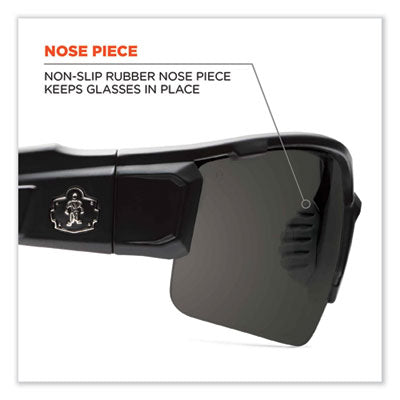 Skullerz Dagr Safety Glasses, Black Half Frame, Polarized Smoke Single Lens - 52031