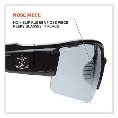 Skullerz Dagr Safety Glasses, Matte Gray Half Frame, Clear Single I/O Lens - 52180