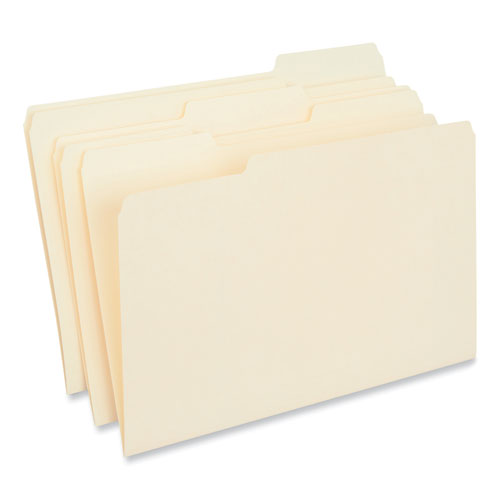 C2G Interior File Folders, 1/3-Cut Tabs: Assorted, Legal Size, 9.5-pt Manila, 100/Box - 15213