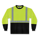 GloWear 8291BK Type R Class 2 Black Front Long Sleeve T-Shirt, Small, Lime - 22702 C2G