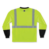 GloWear 8291BK Type R Class 2 Black Front Long Sleeve T-Shirt, Small, Lime - 22702 C2G