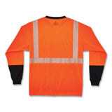 C2G GloWear 8281BK Class 2 Long Sleeve Shirt with Black Bottom, Polyester, Medium, Orange - 22683