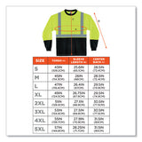 C2G GloWear 8291BK Type R Class 2 Black Front Long Sleeve T-Shirt, Polyester, 3X-Large, Lime - 22707
