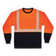 GloWear 8281BK Class 2 Long Sleeve Shirt with Black Bottom, Large, Orange - 22684