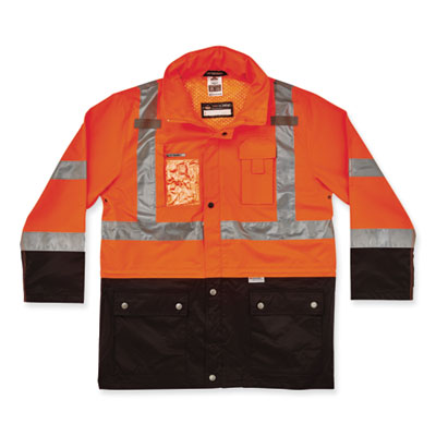 GloWear 8386 Class 3 Hi-Vis Outer Shell Jacket, Polyester, Small, Orange - 25462