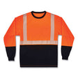 GloWear 8281BK Class 2 Long Sleeve Shirt with Black Bottom, Small, Orange - 22682 C2G