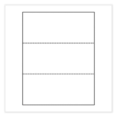 Perforated Paper, 3.66" and 7.33" from Bottom, 92 Bright, 20 lb Bond Weight, 8.5 x 11, White, 500/Ream, 5 Reams/Carton - 04120 C2G