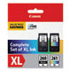3706C005 (CL-261XL/PG-260XL) High-Yield Ink, Black/Color - 3706C005