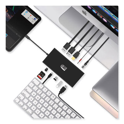 12-in-1 USB-C Multi-Port TAA Compliant Docking Station, Black - AUH-4060