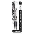 F-301 Ballpoint Pen, Retractable, Fine 0.7 mm, Black Ink, Stainless Steel/Black Barrel, 2/Pack - 27112 LEGRAND