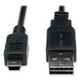 Universal Reversible USB 2.0 Cable, Reversible A to 5-Pin Mini B (M/M), 6 ft, Black - UR030-006