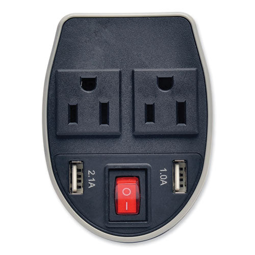 EATON PowerVerter Ultra-Compact Car Inverter, 200 W, Two AC Outlets/Two USB Ports - PV200CUSB