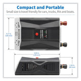 EATON PowerVerter Ultra-Compact Car Inverter, 400 W, Two AC Outlets/Two USB Ports, 3.1 A - PV400USB