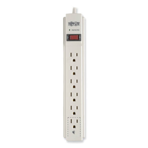 EATON Protect It! Surge Suppressor, 6 AC Outlets, 6 ft Cord, 790 J, Light Gray - TLP606