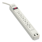 EATON Protect It! Surge Suppressor, 6 AC Outlets/2 USB Ports, 6 ft Cord, 990 J, Cool Gray - TLP606USB