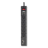 EATON Protect It! Surge Suppressor, 6 AC Outlets/2 USB Ports, 8 ft Cord, 1,080 J, Black - TLP608RUSBB
