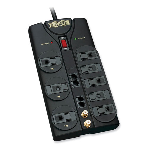EATON Protect It! Surge Suppressor, 8 AC Outlets, 10 ft Cord, 3,240 J, Black - TLP810NET