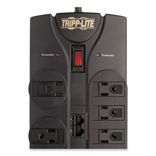EATON Protect It! Surge Suppressor, 8 AC Outlets, 10 ft Cord, 3,240 J, Black - TLP810NET