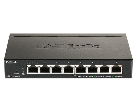 D-Link 8-Port PoE Gigabit Smart Managed Switch - DGS-1100-08PV2 D-LINK
