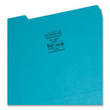 Interior File Folders, 1/3-Cut Tabs: Assorted, Letter Size, 0.75" Expansion, Teal, 100/Box - 10291 C2G