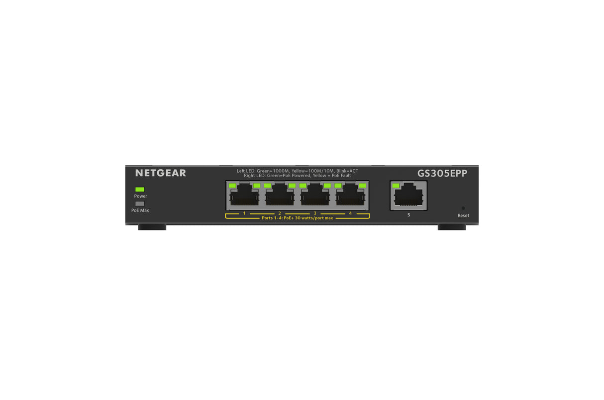 NETGEAR 5 Port PoE Gigabit Ethernet Plus Switch (GS305EPP) - GS305EPP-100NAS