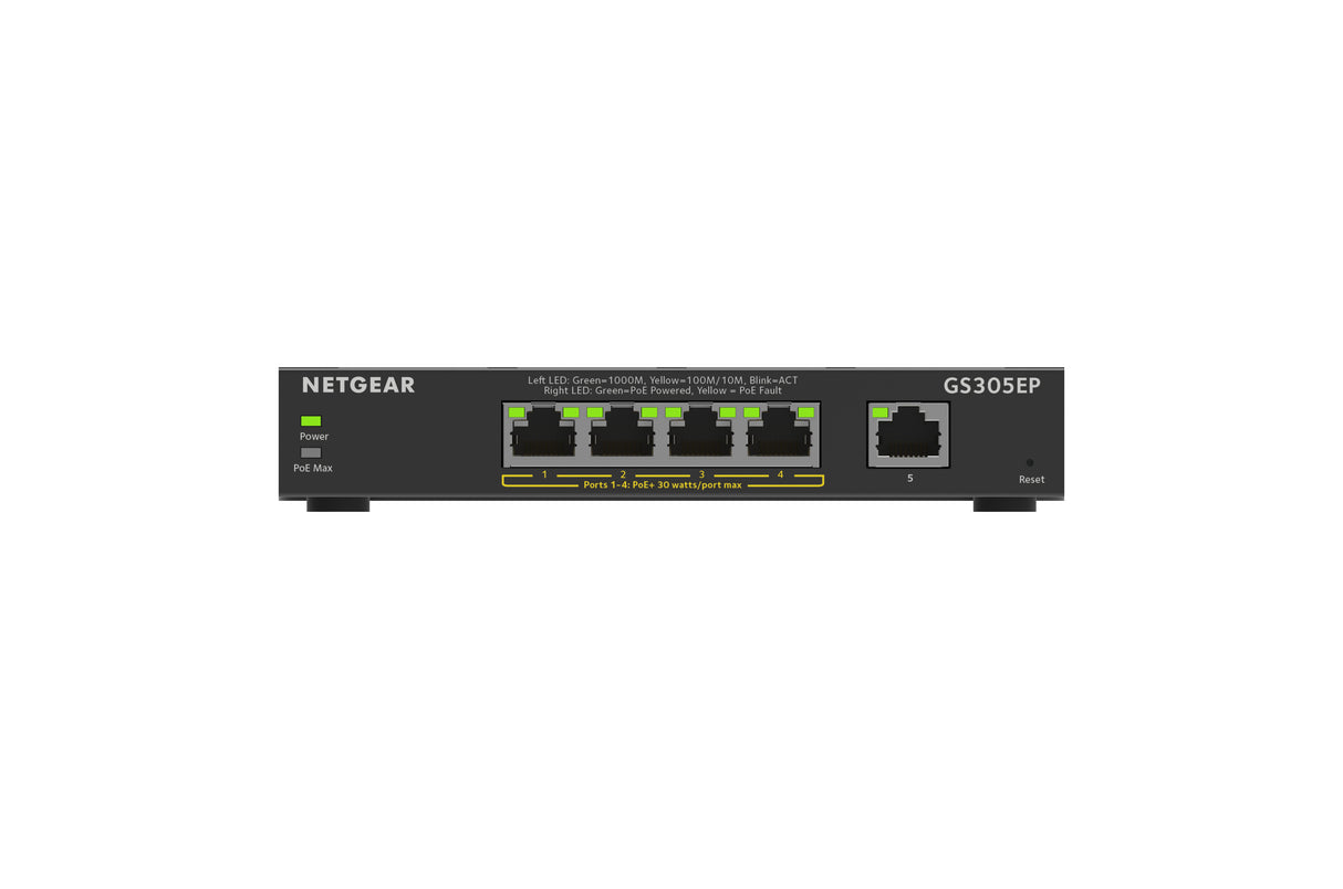 NETGEAR 5 Port PoE Gigabit Ethernet Plus Switch (GS305EP) - GS305EP-100NAS