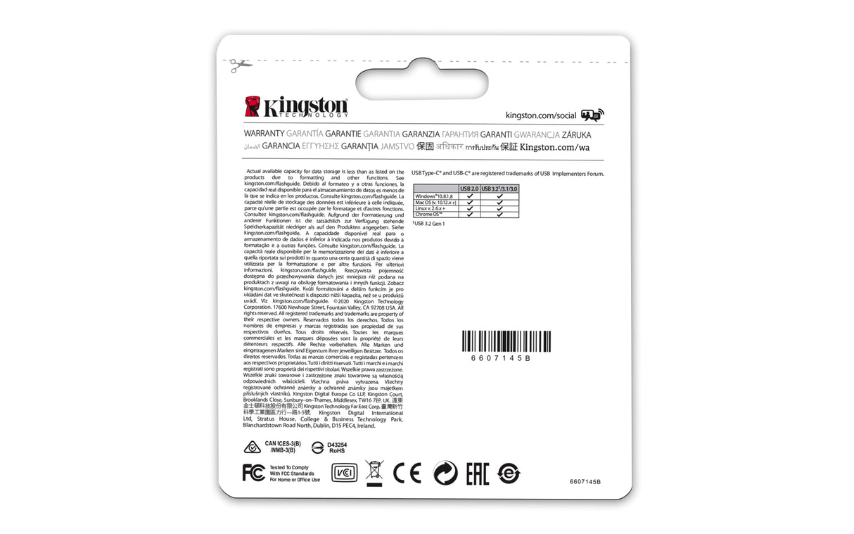 Kingston Technology DataTraveler 64GB microDuo 3C 200MB/s dual USB-A + USB-C - DTDUO3CG3/64GB