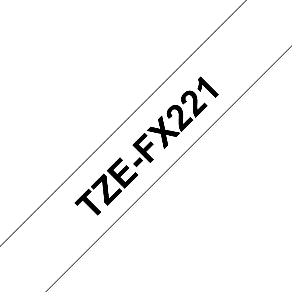 Brother Black Ink on White Flexible ID Label (0.35" x 26.2') - TZEFX221