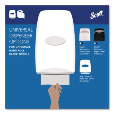Essential High Capacity Hard Roll Towels for Business, 1-Ply, 8" x 1,000 ft, 1.5" Core, Recycled, White, 6 Rolls/Carton - 01005 LEGRAND