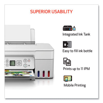 PIXMA G3270 Wireless MegaTank All-In-One Printer, Copy/Print/Scan, White - 5805C022