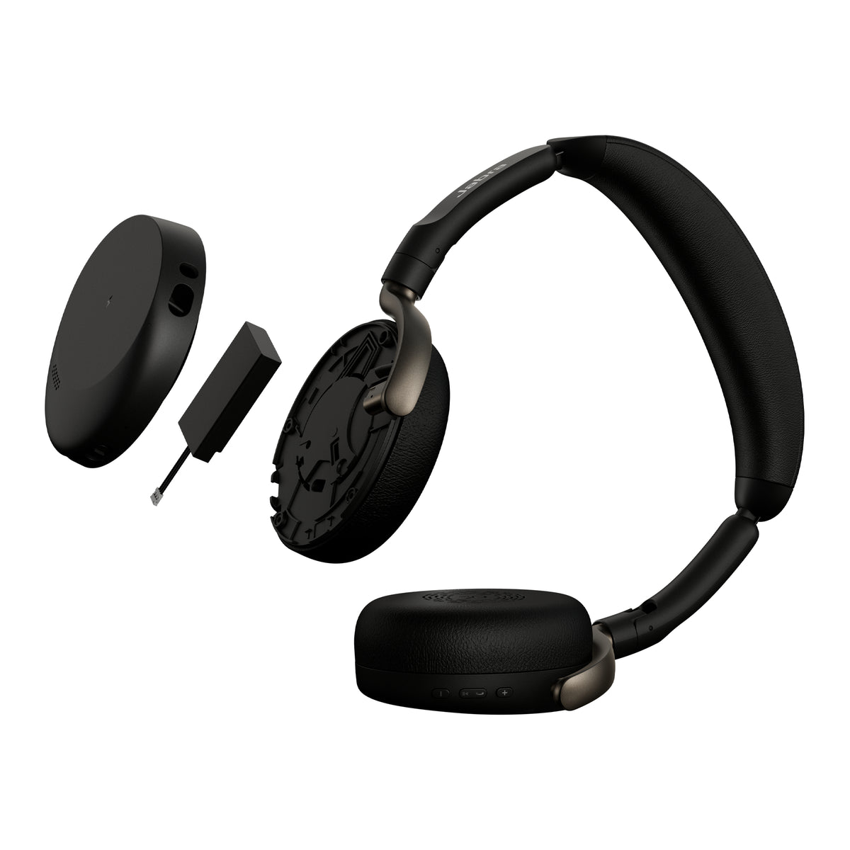 Jabra Evolve3 65 Flex MS - USB-C with Dongle - Black (Wireless Charging Pad) - 36699-999-889