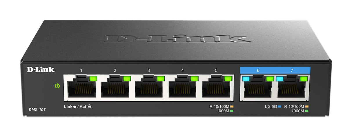 D-Link 7-Port Multi-Gigabit Unmanaged Switch - DMS-107