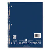 Subject Wirebound Notebook, 3-Subject, Medium/College Rule, Assorted Cover Colors, (120) 10.5 x 8 Sheets, 24/Carton - 10359 C2G