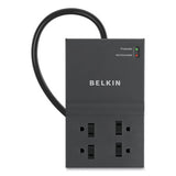 Home/Office Surge Protector, 8 AC Outlets, 12 ft Cord, 3,390 J, Dark Gray - BE108230-12