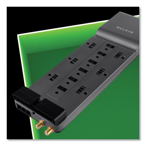 BELKIN Professional Series SurgeMaster Surge Protector, 12 AC Outlets, 8 ft Cord, 3,780 J, Dark Gray - BE112230-08