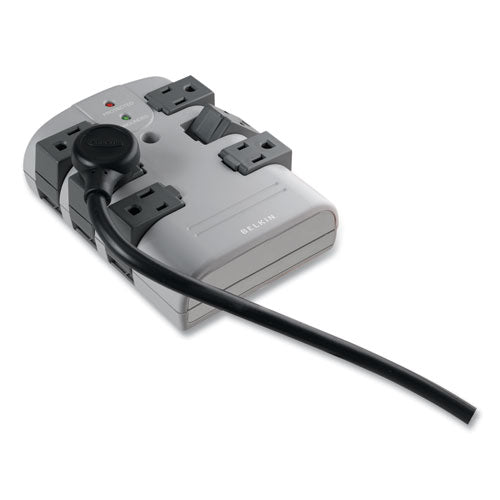 BELKIN Pivot Plug Surge Protector, 6 AC Outlets, 1,080 J, Gray - BP106000
