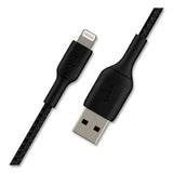 BOOST CHARGE Braided Apple Lightning to USB-A ChargeSync Cable, 6.6 ft, Black - CAA002BT2MBK BELKIN