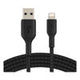 BOOST CHARGE Braided Apple Lightning to USB-A ChargeSync Cable, 6.6 ft, Black - CAA002BT2MBK