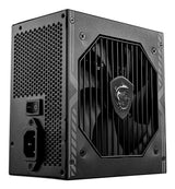 MSI MAG A550BN UK PSU '550W, 80 Plus Bronze certified, 12V Single-Rail, DC-to-DC Circuit, 120mm Fan, Non-Modular, Sleeved Cables, ATX Power Supply Unit, UK Powercord, Black' - MAGA550BN