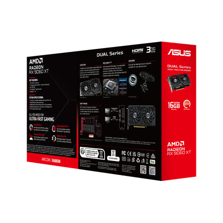 ASUS Dual -RX9060XT-16G AMD Radeon RX 9060 XT 16 GB GDDR6 - DUAL-RX9060XT-16G ASUS
