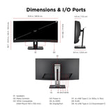 Viewsonic VG Series VG3456CA computer monitor 86.4 cm (34") 3440 x 1440 pixels UltraWide Quad HD LED Black - VG3456CA